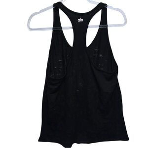 ALO Yoga Black Mesh Racerback Tank Top